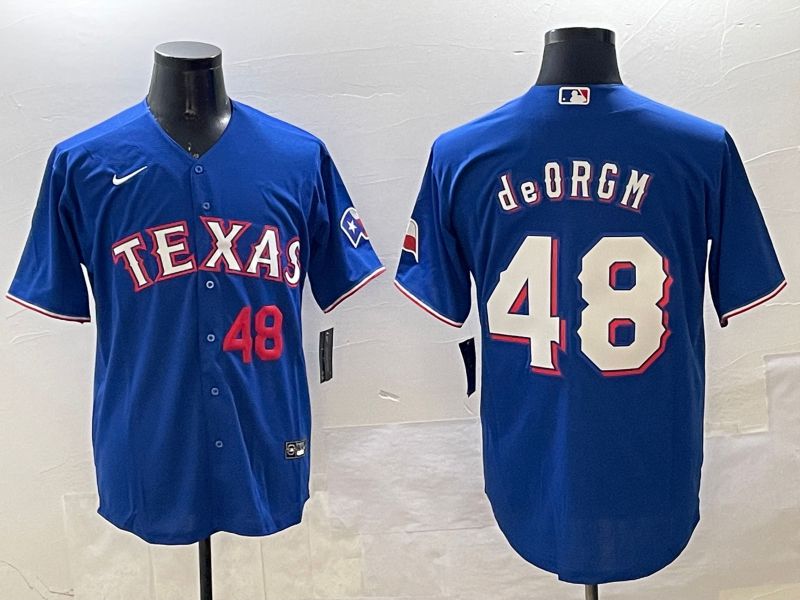 Men Texas Rangers #48 Degrom Blue Game 2025 Nike MLB Jersey style 5->texas rangers->MLB Jersey